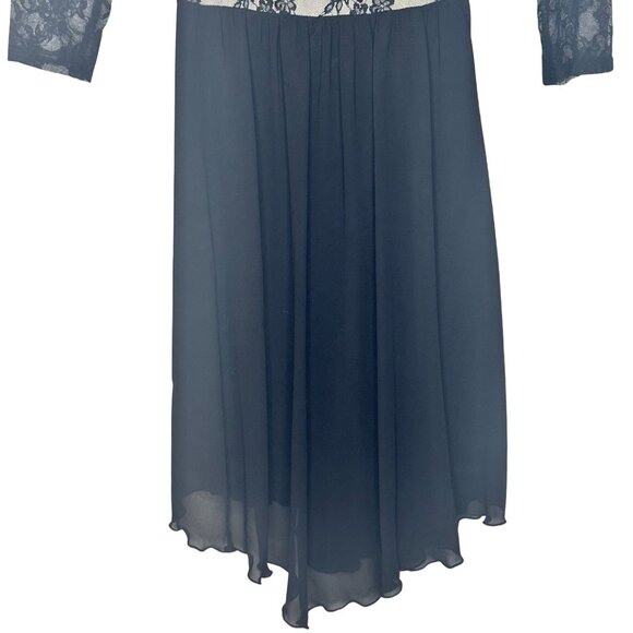 90s Y2K Black Lace Sheer Assymetrical Dress Womens S Whimsigoth Fairy Grunge - Picture 9 of 9